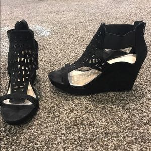 Maurices black wedges size 8
